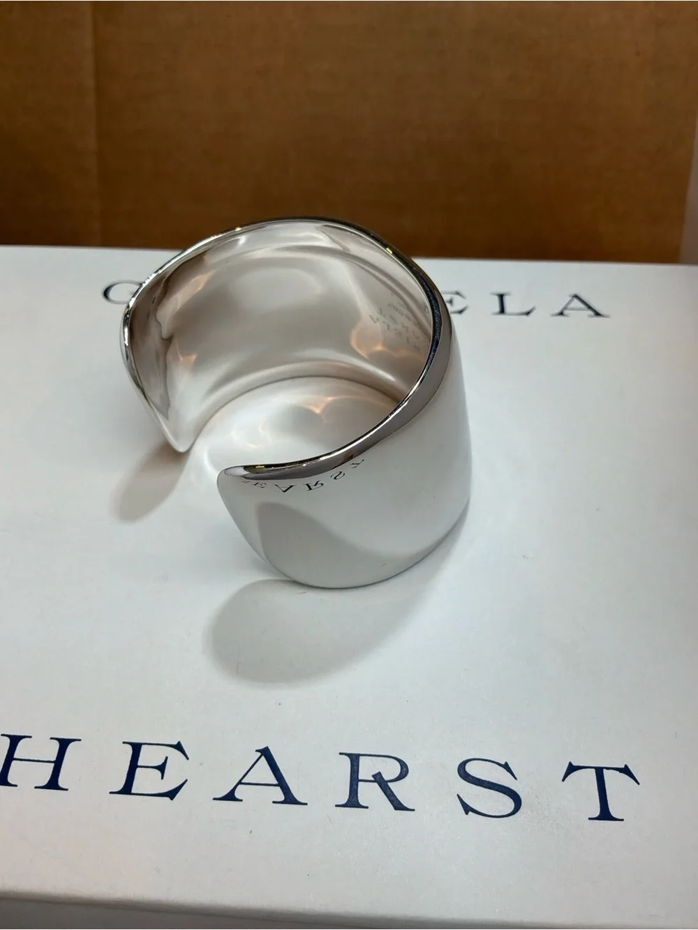 NIB Gabriela Hearst Polished Silver Wide Cuff Bangle AG925 Solid Silver
